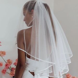 Bridal Veil with Contrast Hem